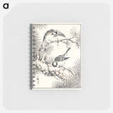 アートメモ帳-Japanese Willow Tit and Pine Tree
 - 鳥類図鑑 Memo.