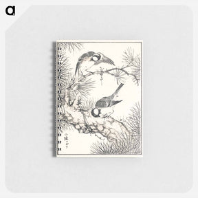 アートメモ帳-Japanese Willow Tit and Pine Tree
 - 鳥類図鑑 Memo.