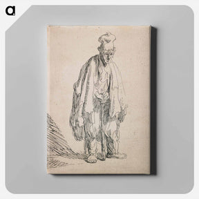アートパネル-Standing Man by Rembrandt van Rijn - レンブラント ファン レイン Canvas.