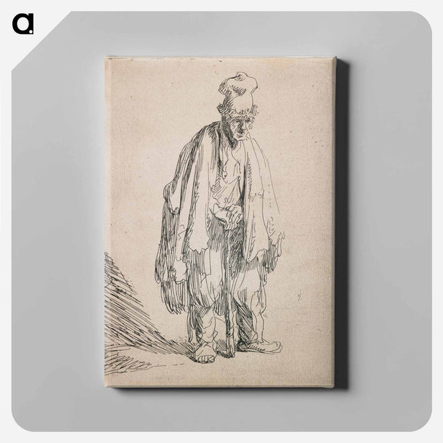アートパネル-Standing Man by Rembrandt van Rijn - レンブラント ファン レイン Canvas.