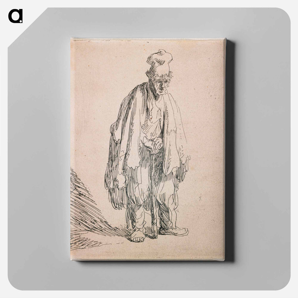 Standing Man by Rembrandt van Rijn - Rembrandt van Rijn Canvas.