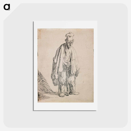 アートポストカード-Standing Man by Rembrandt van Rijn - レンブラント ファン レイン Postcard.