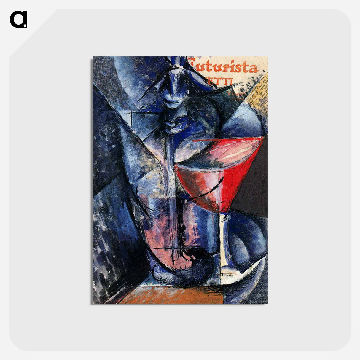 Glass and Syphon - ウンベルト ボッチョーニ  Postcard.