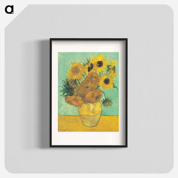 Vase with Twelve Sunflowers - フィンセント ファン ゴッホ Poster.