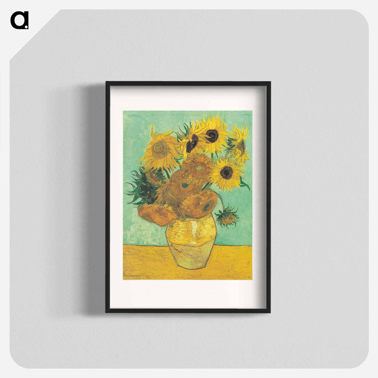 Vase with Twelve Sunflowers - フィンセント ファン ゴッホ Poster.