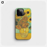 Vase with Twelve Sunflowers - フィンセント ファン ゴッホ Phone Case.