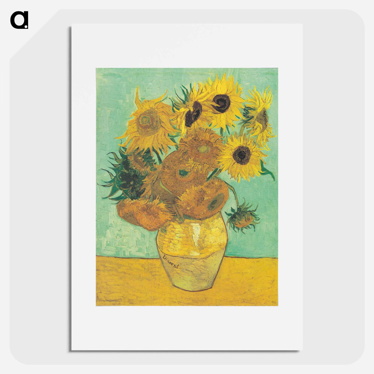 Vase with Twelve Sunflowers - Vincent van Gogh Poster.