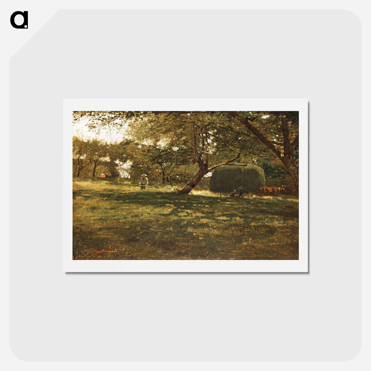 アートポストカード-Harvest Scene - ウィンスロー ホーマー Postcard.