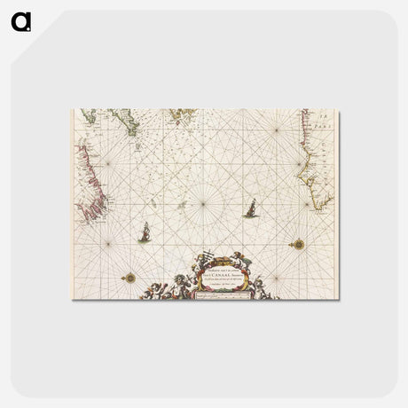 アートポストカード-Paskaert van't in comen van't Canaal - アンティーク地図 Postcard.
