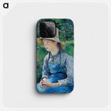 Peasant Girl with a Straw Hat - Camille Pissarro Phone Case.