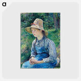 アートポストカード-Peasant Girl with a Straw Hat - カミーユ ピサロ Postcard.