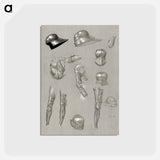 アートポストカード-Studies of a Suit of Armor - エドワード バーン ジョーンズ Postcard.