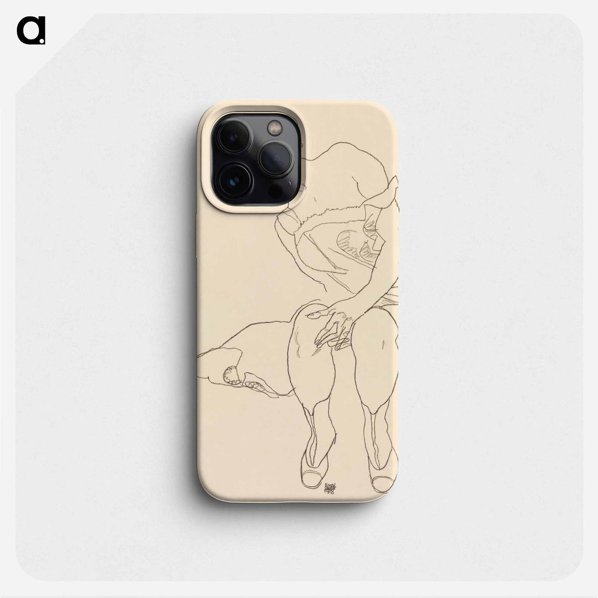 Naked lady. Seated Woman in Corset and Boots - Egon Schiele Phone Case.