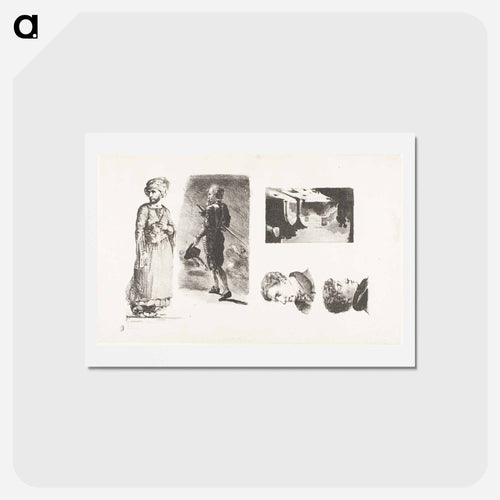 ブラウン - ウジェーヌ ドラクロワ Postcard.