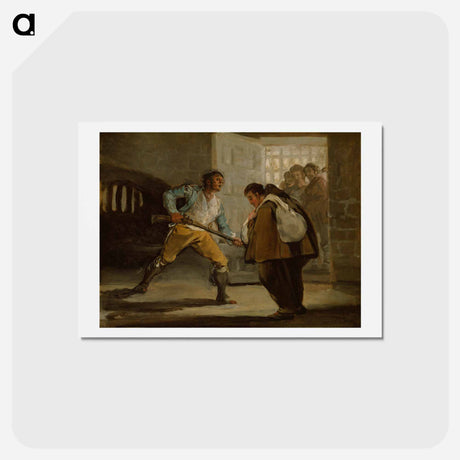 アートポストカード-El Maragato Threatens Friar Pedro de Zaldivia with His Gun - フランシスコ デ ゴヤ Postcard.