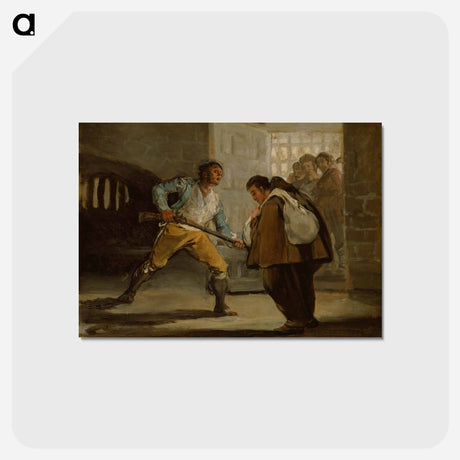 アートポストカード-El Maragato Threatens Friar Pedro de Zaldivia with His Gun - フランシスコ デ ゴヤ Postcard.