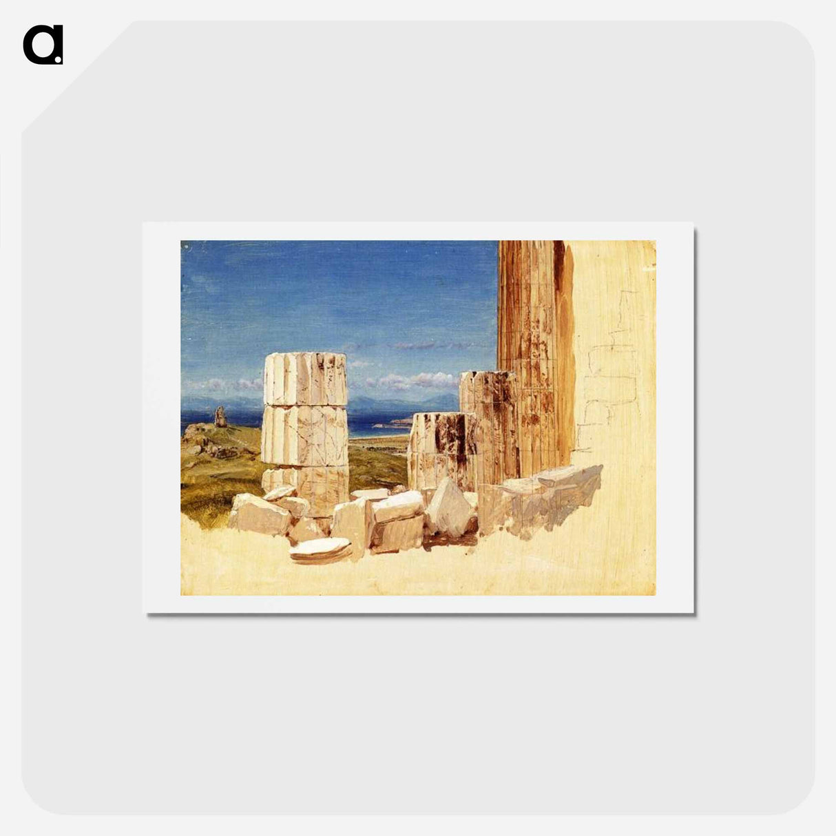 Broken Columns, View from the Parthenon - フレデリック エドウィン チャーチ Postcard.