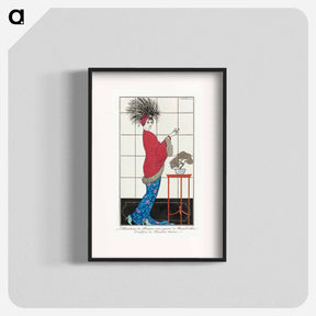 アートポスター-Costumes Parisiens, no. 35: Manteau de Damas ros - ジョージ バービエ Poster.