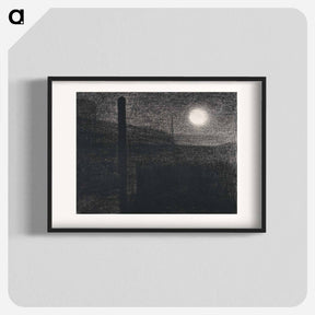 アートポスター-Courbevoie, Factories by Moonlight - ジョルジュ スーラ Poster.
