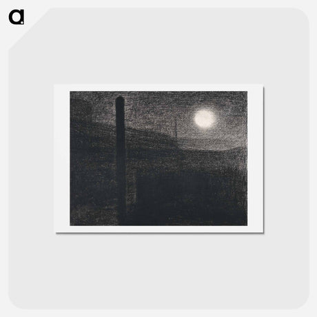 アートポストカード-Courbevoie, Factories by Moonlight - ジョルジュ スーラ Postcard.