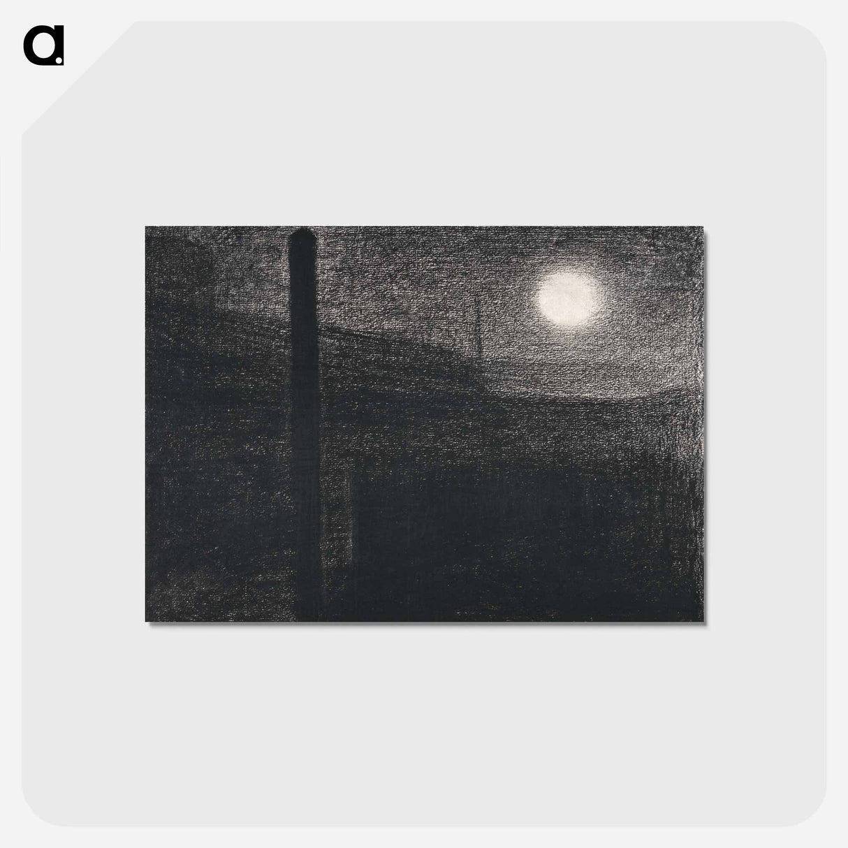 アートポストカード-Courbevoie, Factories by Moonlight - ジョルジュ スーラ Postcard.