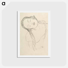 アートポストカード-Half-figure of a Young Woman - グスタフ クリムト Postcard.
