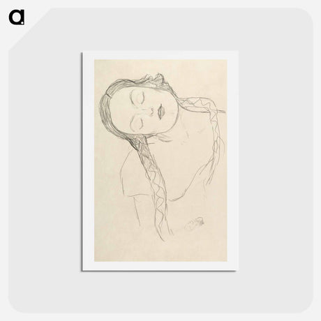 アートポストカード-Half-figure of a Young Woman - グスタフ クリムト Postcard.