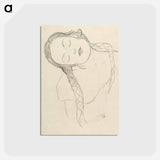 アートポストカード-Half-figure of a Young Woman - グスタフ クリムト Postcard.