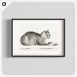 Lying cat for a dish - Jean Bernard Poster.