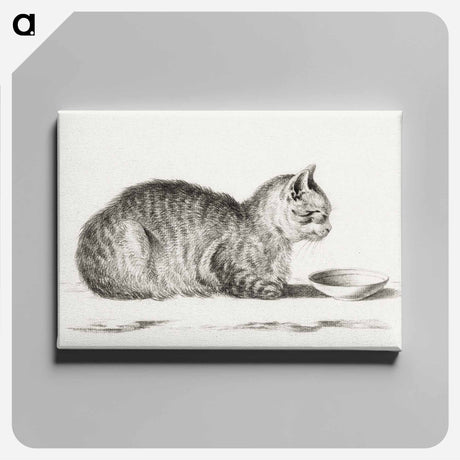 アートパネル-Lying cat for a dish - ジャン ベルナール Canvas.