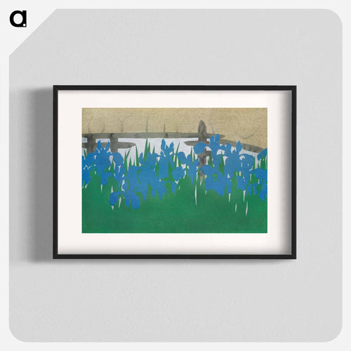 Irises from Momoyogusa–Flowers of a Hundred Generations - 神坂 雪佳 Poster.