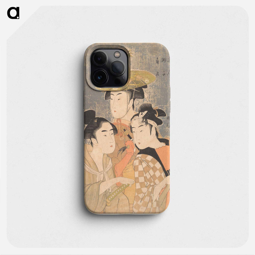 Seiro Niwaka Onna Geisha no Bu Tojin Shishi Sumo - 喜多川 歌麿 Phone Case.
