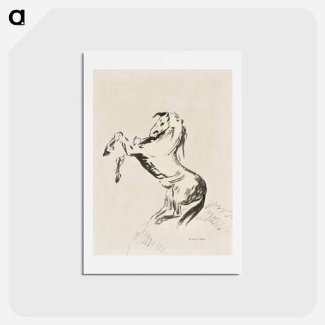 アートポストカード-Jumping Horse on Clouds (Pegasus) - オディロン ルドン Postcard.