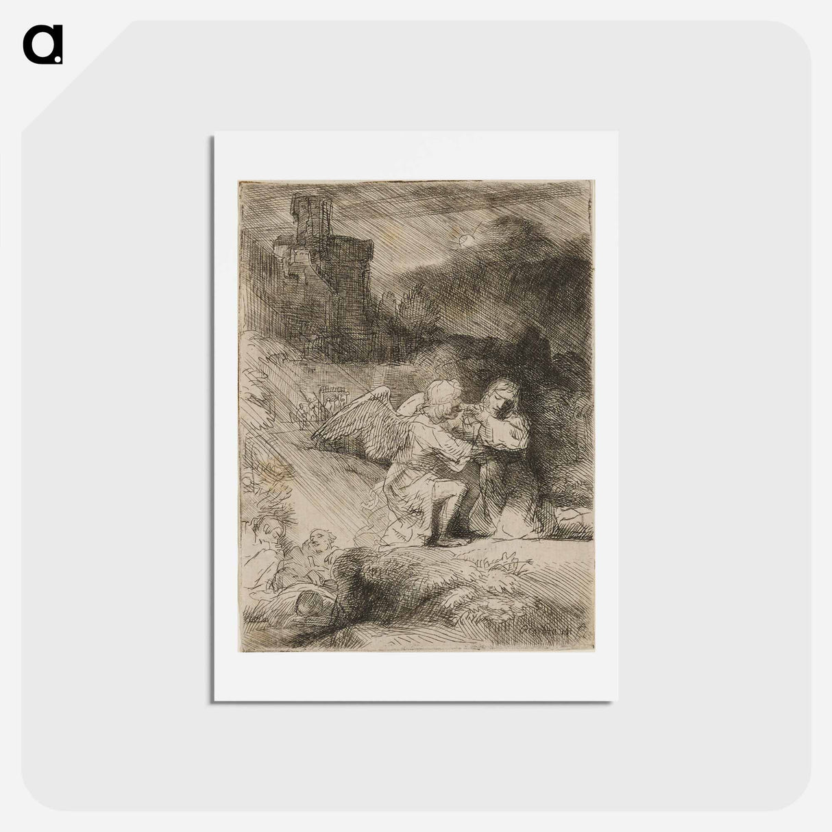 アートポストカード-The Agony in the Garden - レンブラント ファン レイン Postcard.