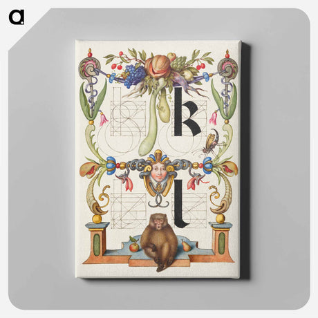 アートパネル-Guide for Constructing the Letters k and l from Mira Calligraphiae Monumenta
 - 書道のお手本 Canvas.