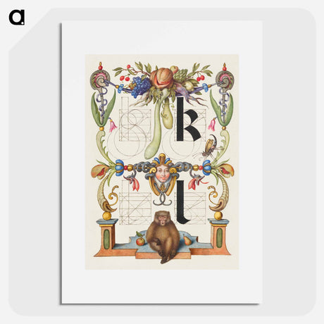 アートポスター-Guide for Constructing the Letters k and l from Mira Calligraphiae Monumenta
 - 書道のお手本 Poster.