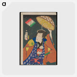 アートポストカード-Twilight Snow of the Hakone Mountains: Actor Bandō Hikosaburō V as Jintō Tokujirō - 豊原 国周 Postcard.
