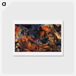 アートポストカード-Nude (complementary model of form-color) - ウンベルト ボッチョーニ  Postcard.