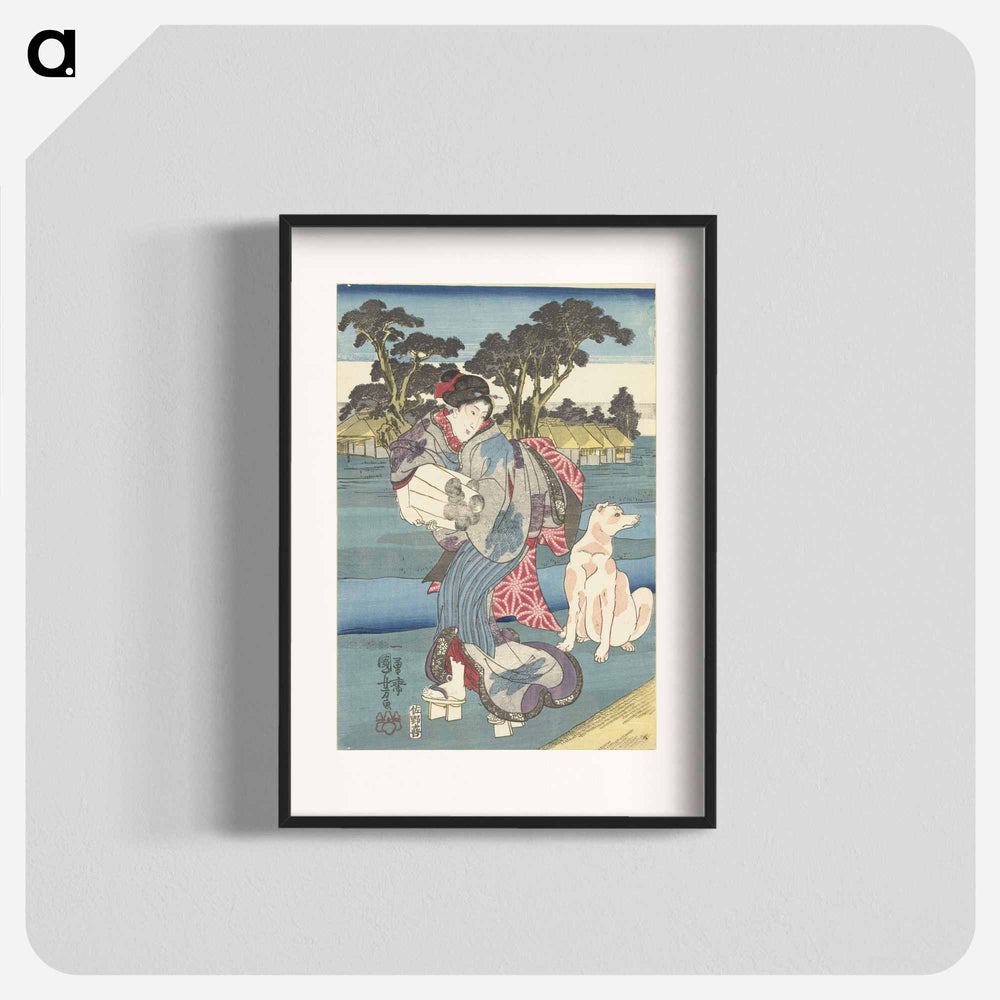 アートポスター-De Toi Tama rivier in de provincie Settsu - 歌川 国芳 Poster.
