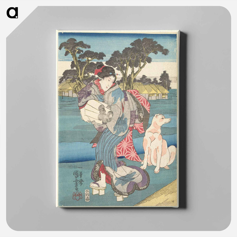 De Toi Tama rivier in de provincie Settsu - 歌川 国芳 Canvas.