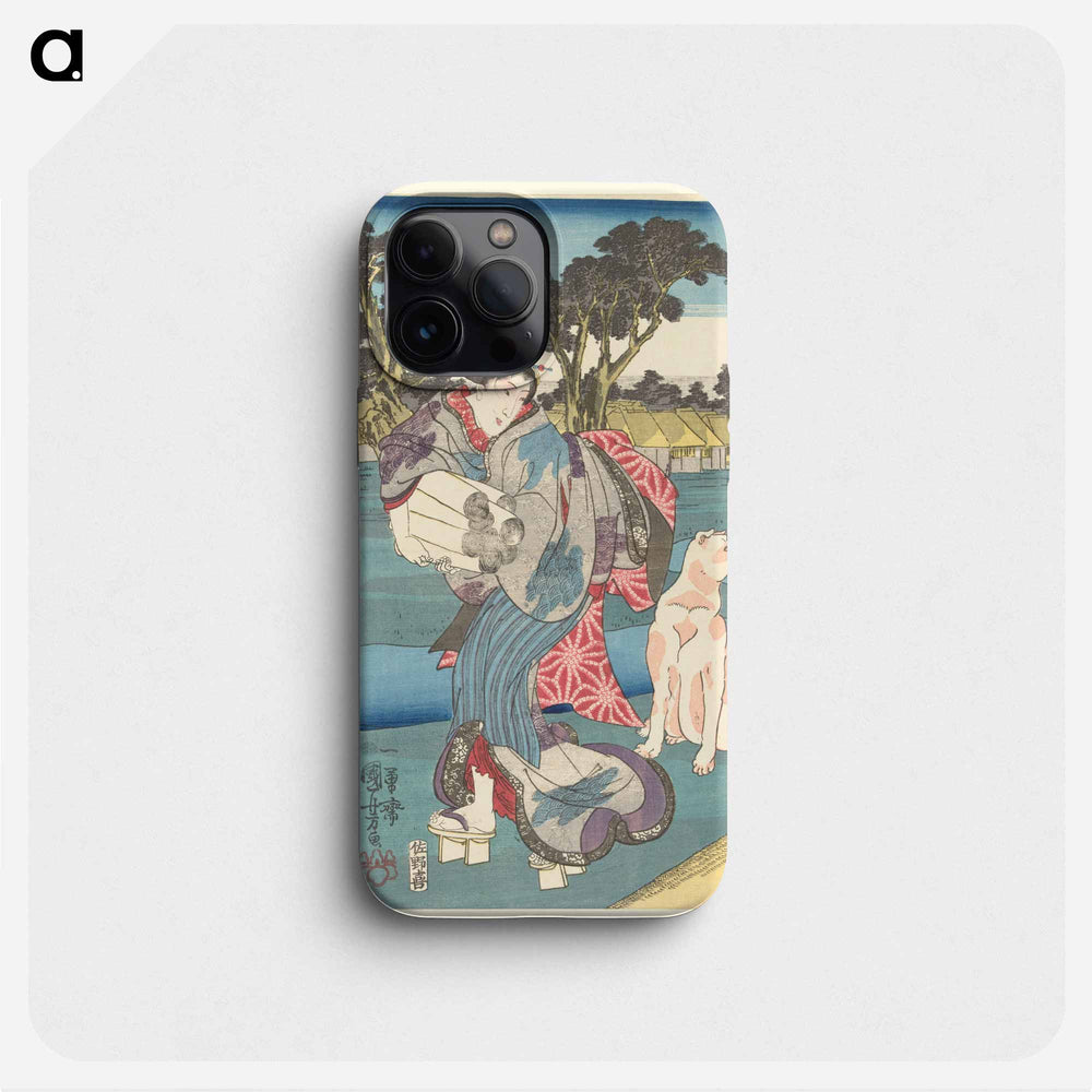 De Toi Tama rivier in de provincie Settsu - 歌川 国芳 Phone Case.