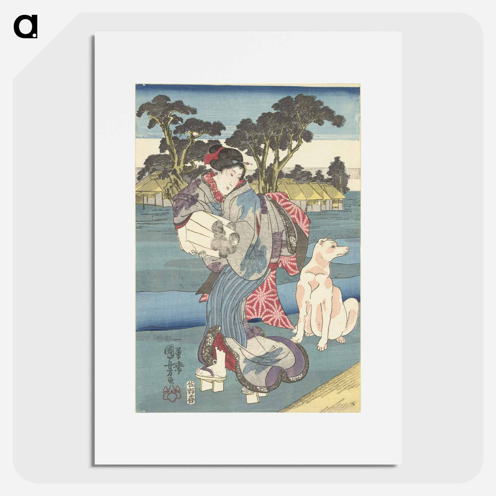 アートポスター-De Toi Tama rivier in de provincie Settsu - 歌川 国芳 Poster.