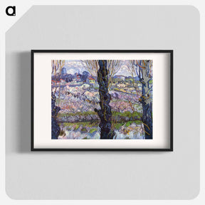 アートポスター-View of Arles, Flowering Orchards - フィンセント ファン ゴッホ Poster.