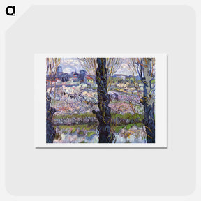 アートポストカード-View of Arles, Flowering Orchards - フィンセント ファン ゴッホ Postcard.