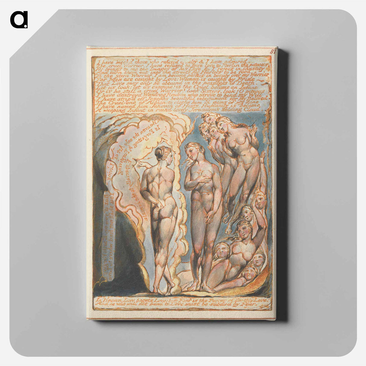 アートパネル-Jerusalem, Plate 81 - ウィリアム ブレイク Canvas.