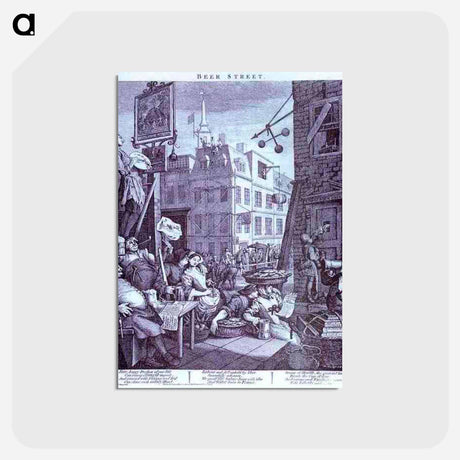 アートポストカード-Beer Street - ウィリアム ホガース Postcard.