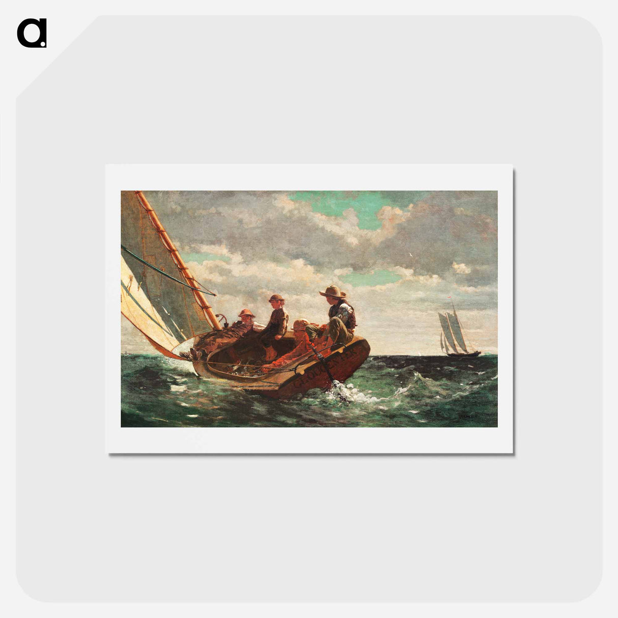 アートポストカード-Breezing Up, A Fair Wind - ウィンスロー ホーマー Postcard.