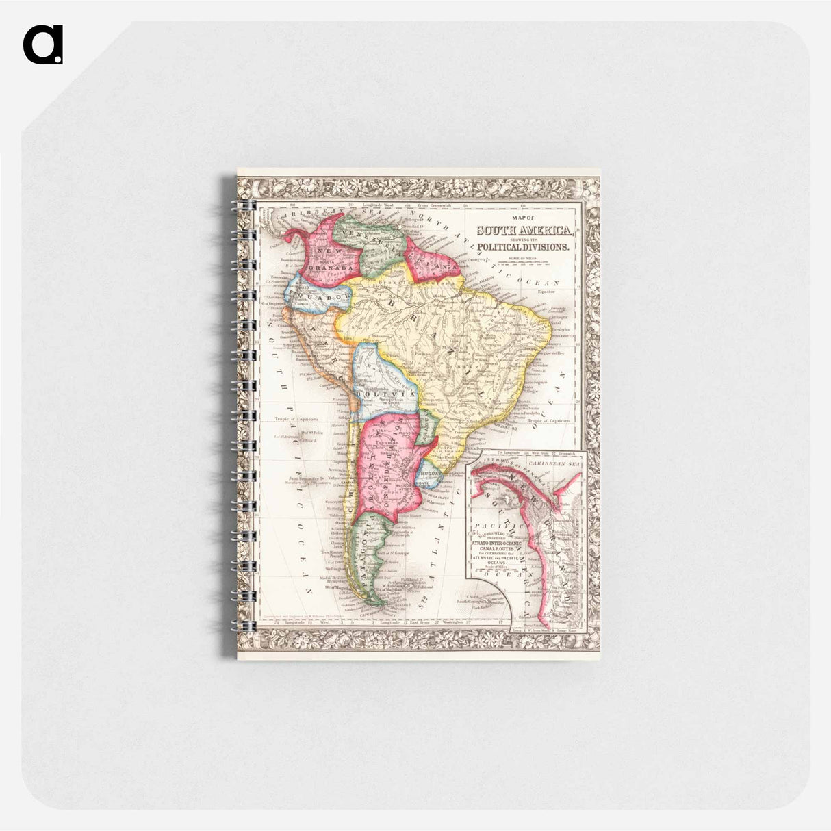Map of South America, showing its political divisions - アンティーク地図 Memo.