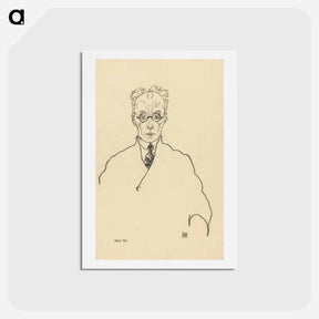 アートポストカード-Portrait of the writer Franz Blei by Egon Schiele - エゴン シーレ Postcard.