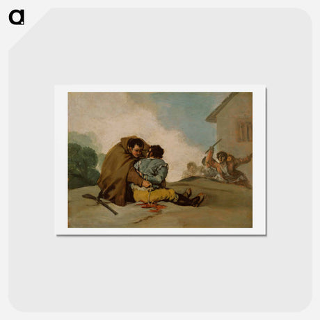 アートポストカード-Friar Pedro Binds El Maragato with a Rope - フランシスコ デ ゴヤ Postcard.